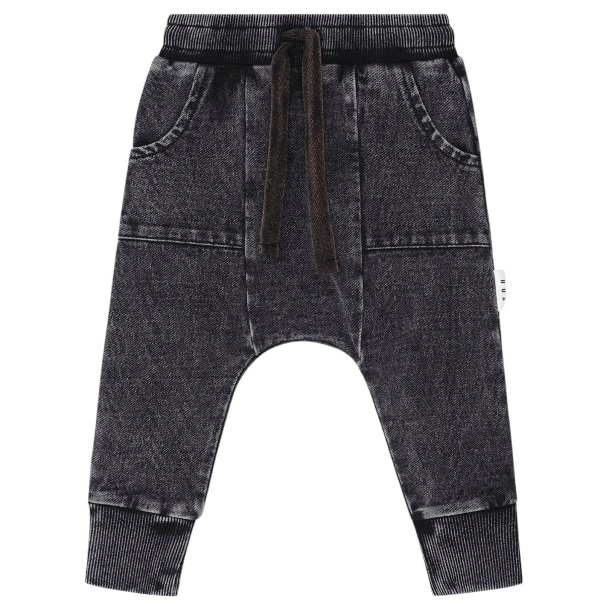 SOFT DENIM DROP CROTCH SWEATPANTS (PREORDER) - HUXBABY