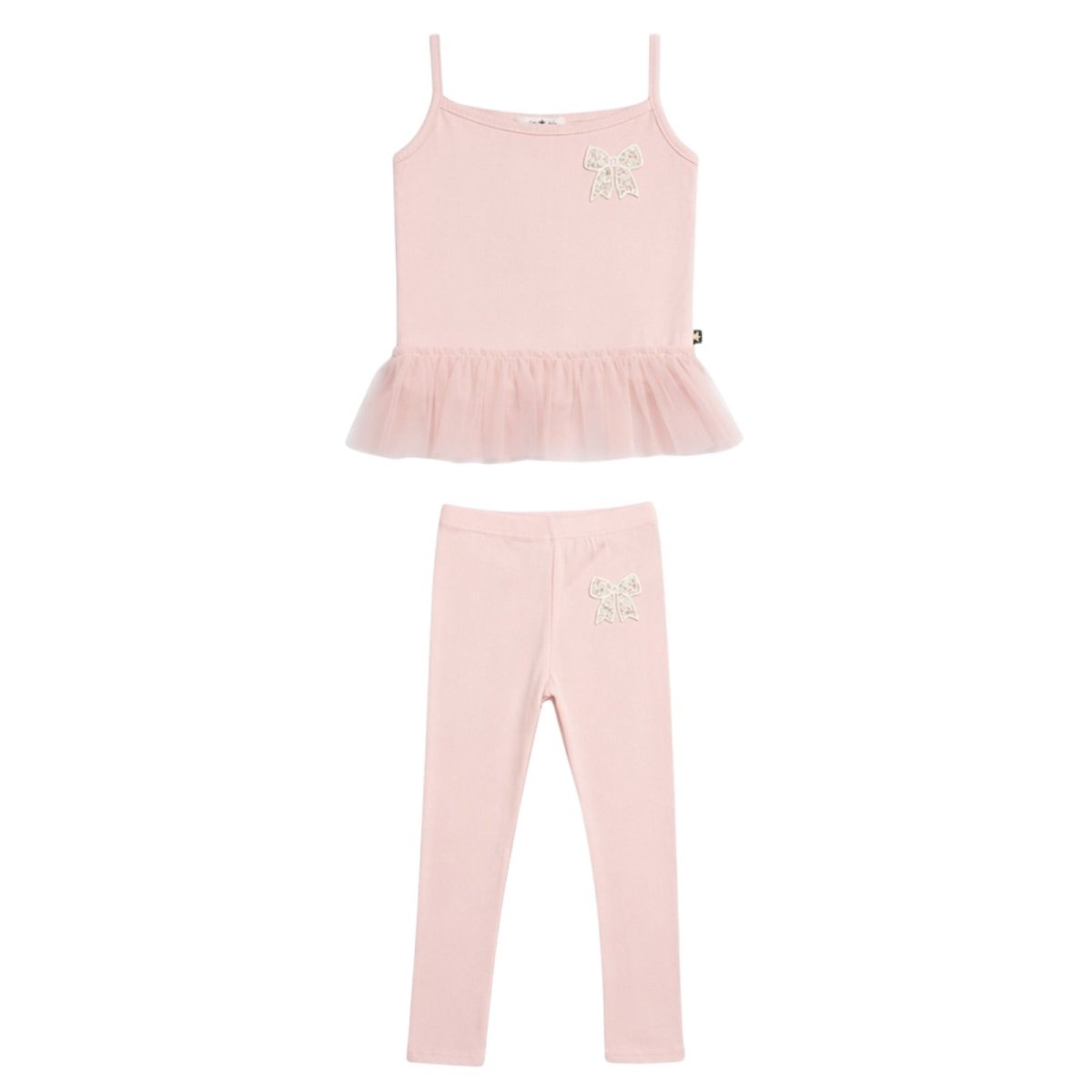 SOPHIA FLORAL BOW TUTU TANK TOP AND LEGGINGS SET - PETITE HAILEY