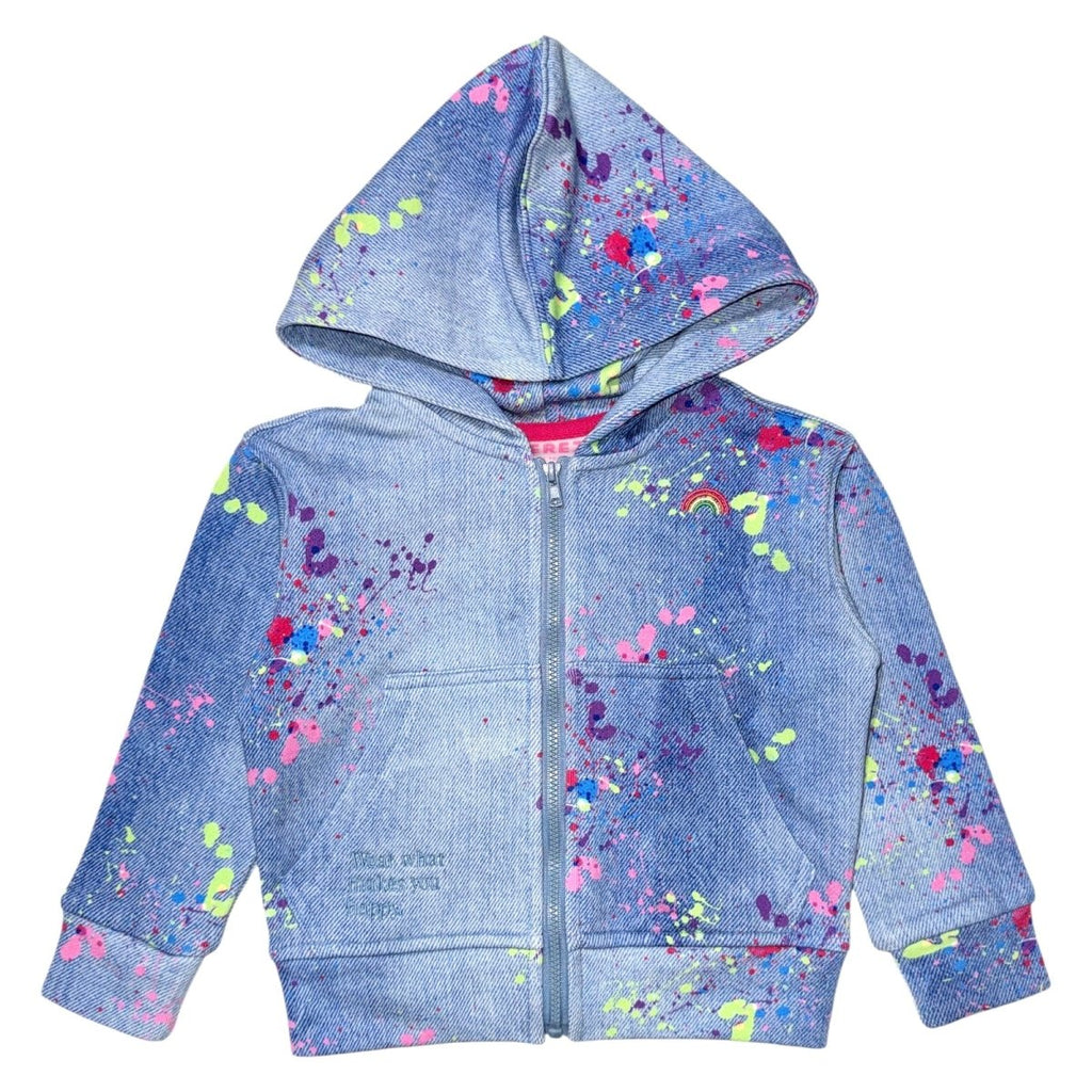 Splatter Denim Zip Up Hoodie | Terez