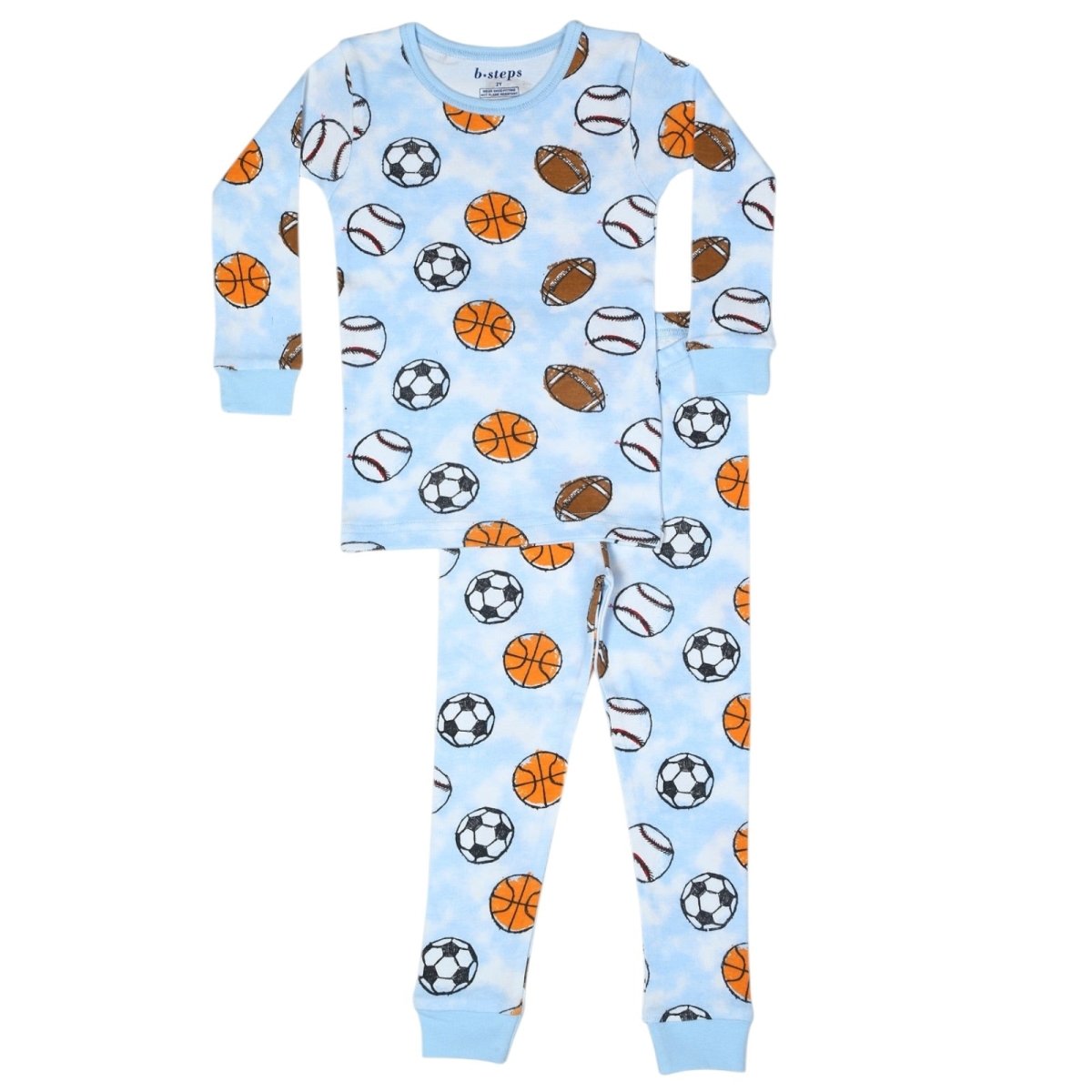 SPORTS LONG SLEEVE TWO PIECE PAJAMA - BABY STEPS - PAJAMAS