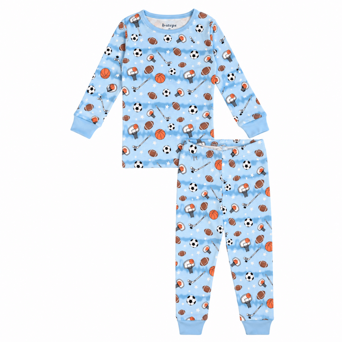 SPORTS LONG SLEEVE TWO PIECE PAJAMAS - BABY STEPS