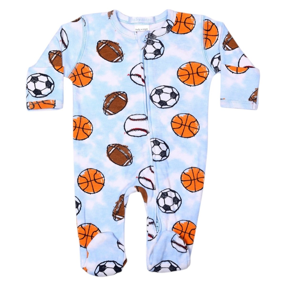 SPORTS ZIP FOOTIE - BABY STEPS - FOOTIES