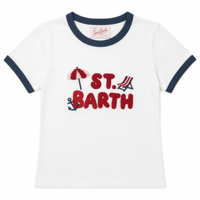 ST BARTH FRINGE TSHIRT - MC2 SAINT BARTH KIDS - SHORT SLEEVE TOPS