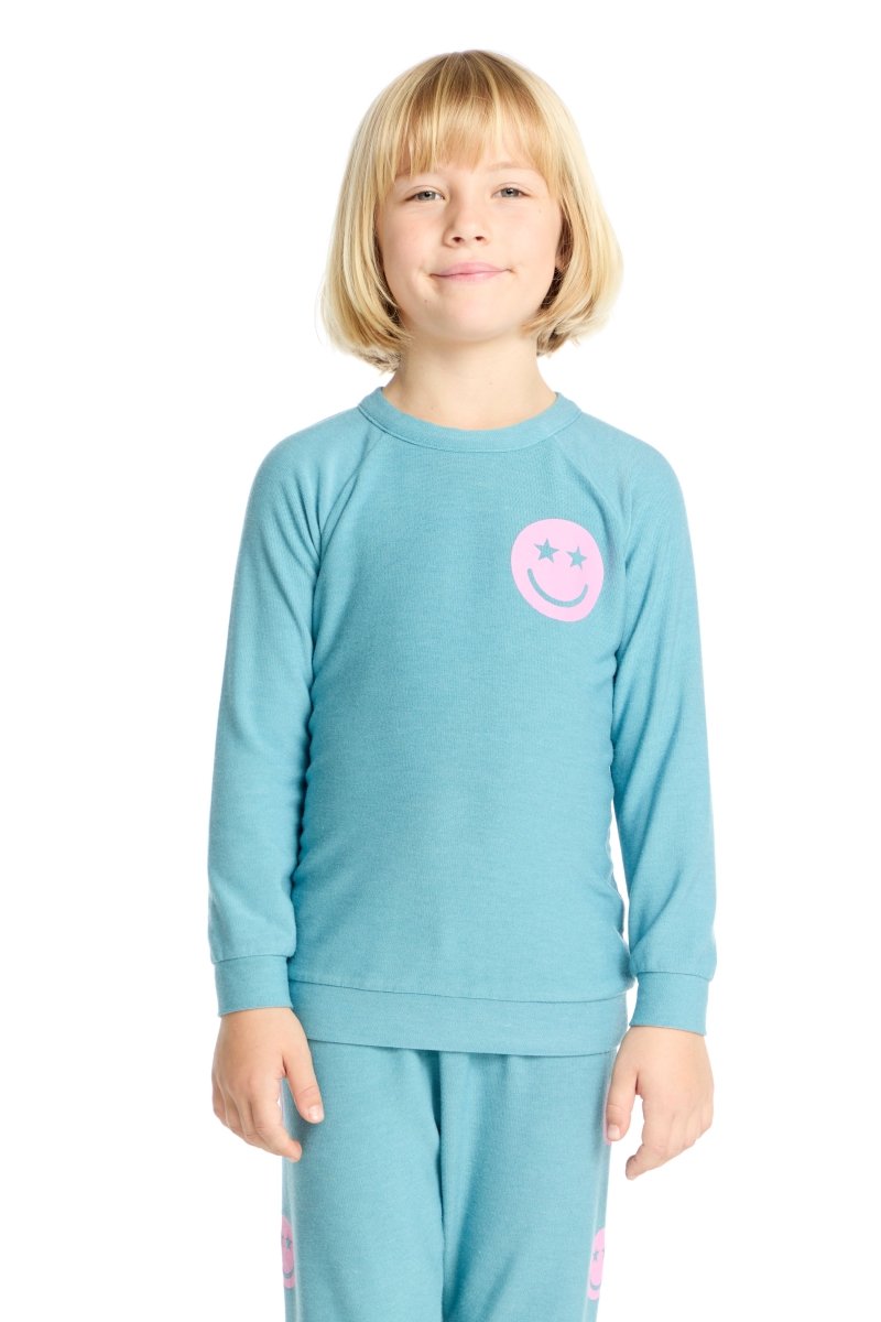 STAR EYED SMILEY FACE SWEATSHIRT (PREORDER) - CHASER KIDS