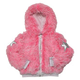 STAR PATCH SHAGGY HOODIE JACKET - JACKETS