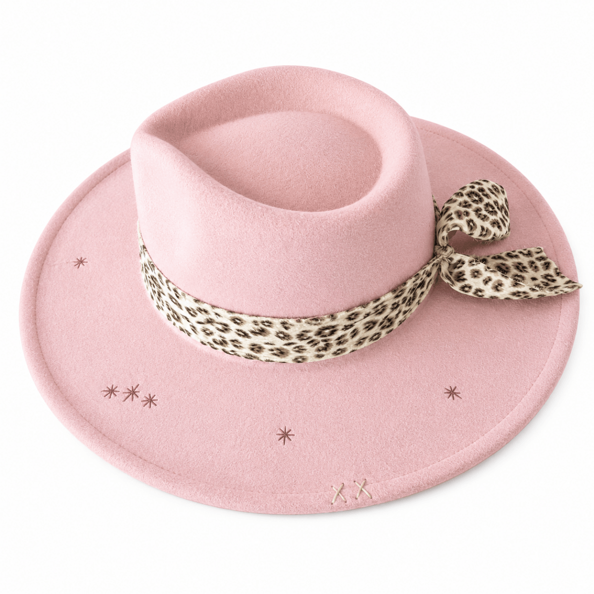 STARDUST LEOPARD TRIM FEDORA HAT - SAGE & SADDLE