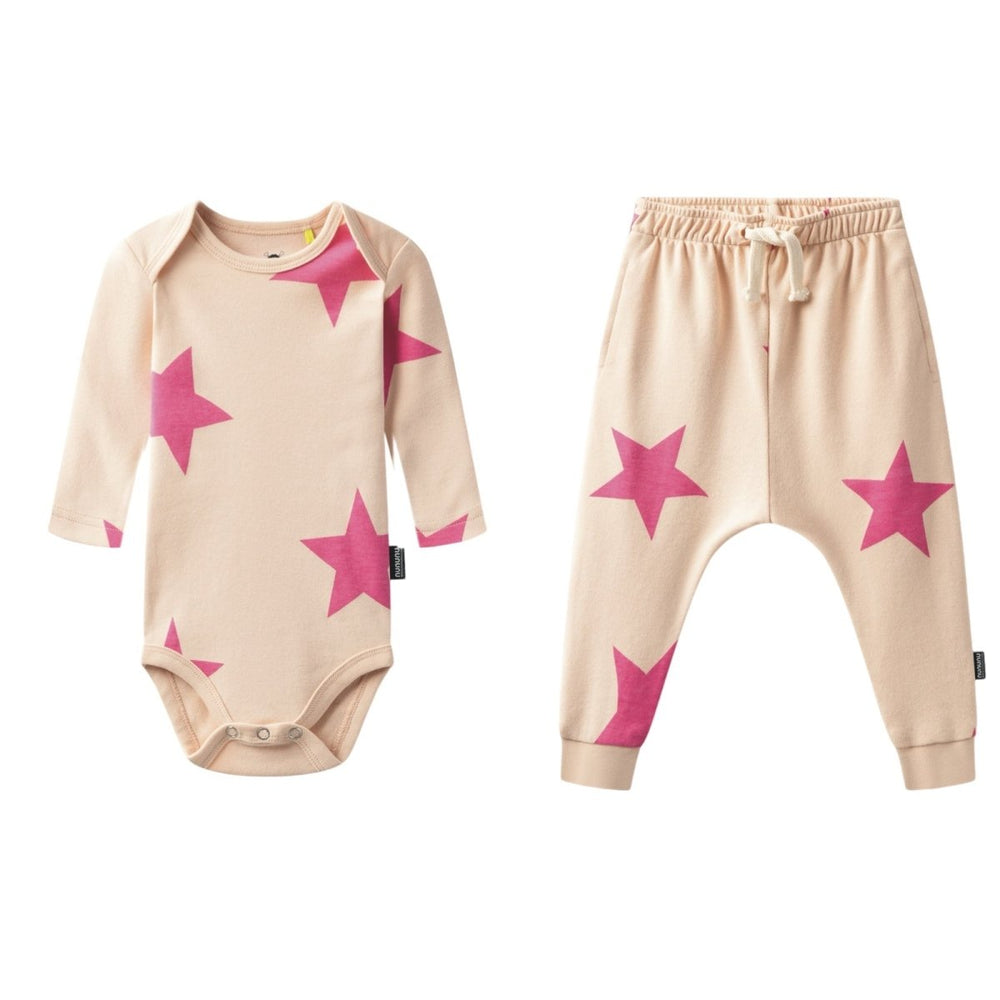 Nununu Star Longsleeve Onesie - Heather Grey main image 1