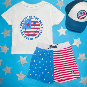 STARS & STRIPES SWIM TRUNKS - FEATHER 4 ARROW