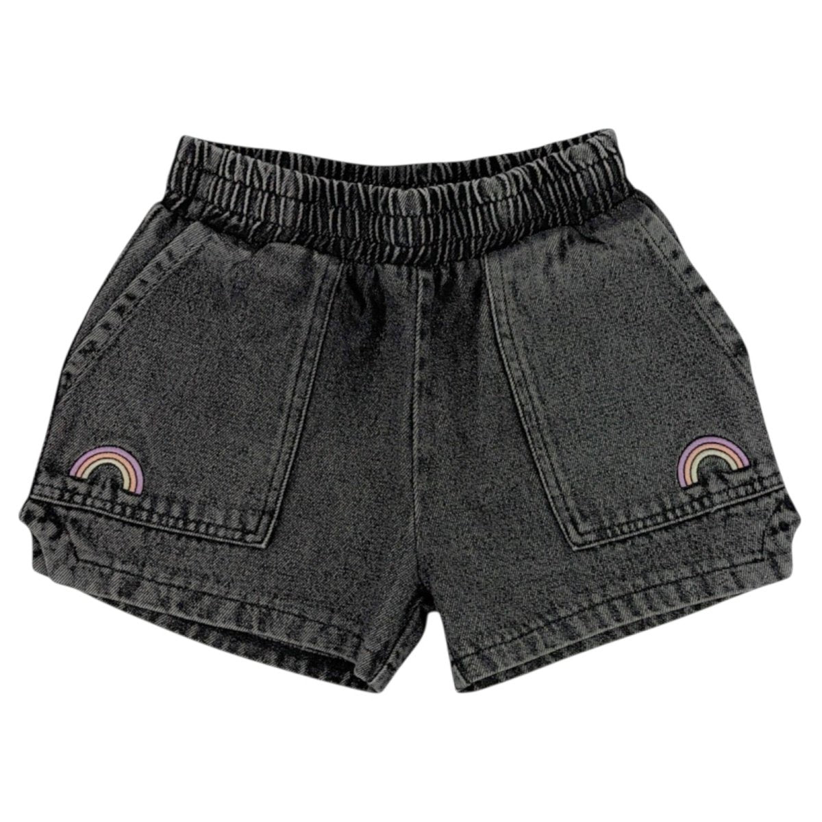 STAY POSITIVE RAINBOW SHORTS (PREORDER) - TINY WHALES