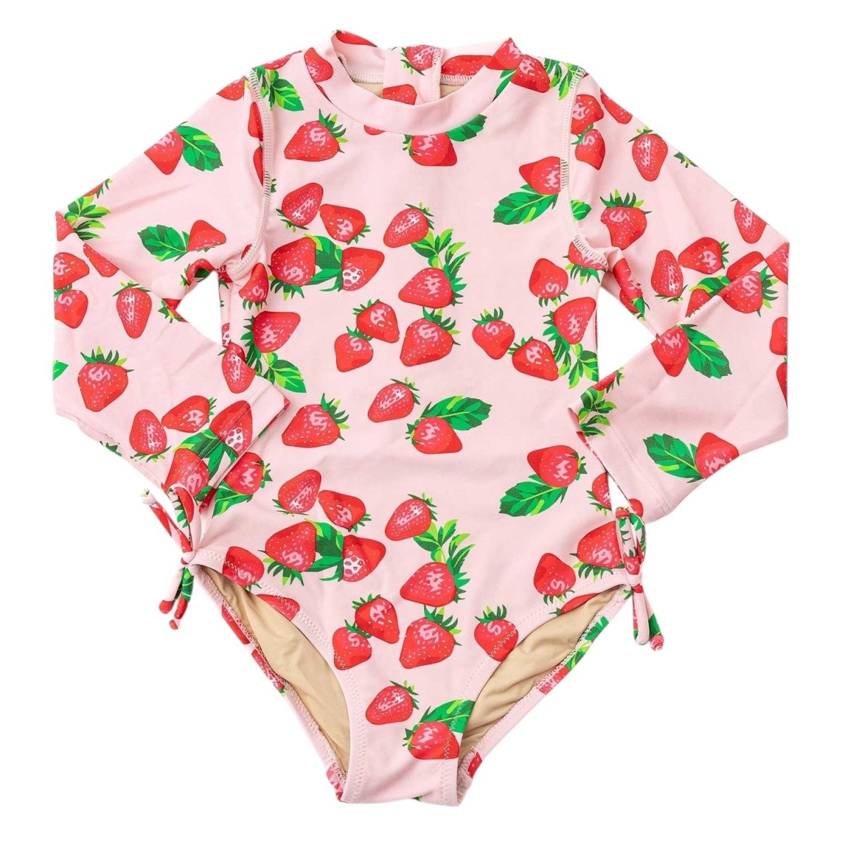 STRAWBERRY BLISS LONG SLEEVE ONE PIECE SWIMSUIT (PREORDER) - ONE PIECE SWIMSUIT