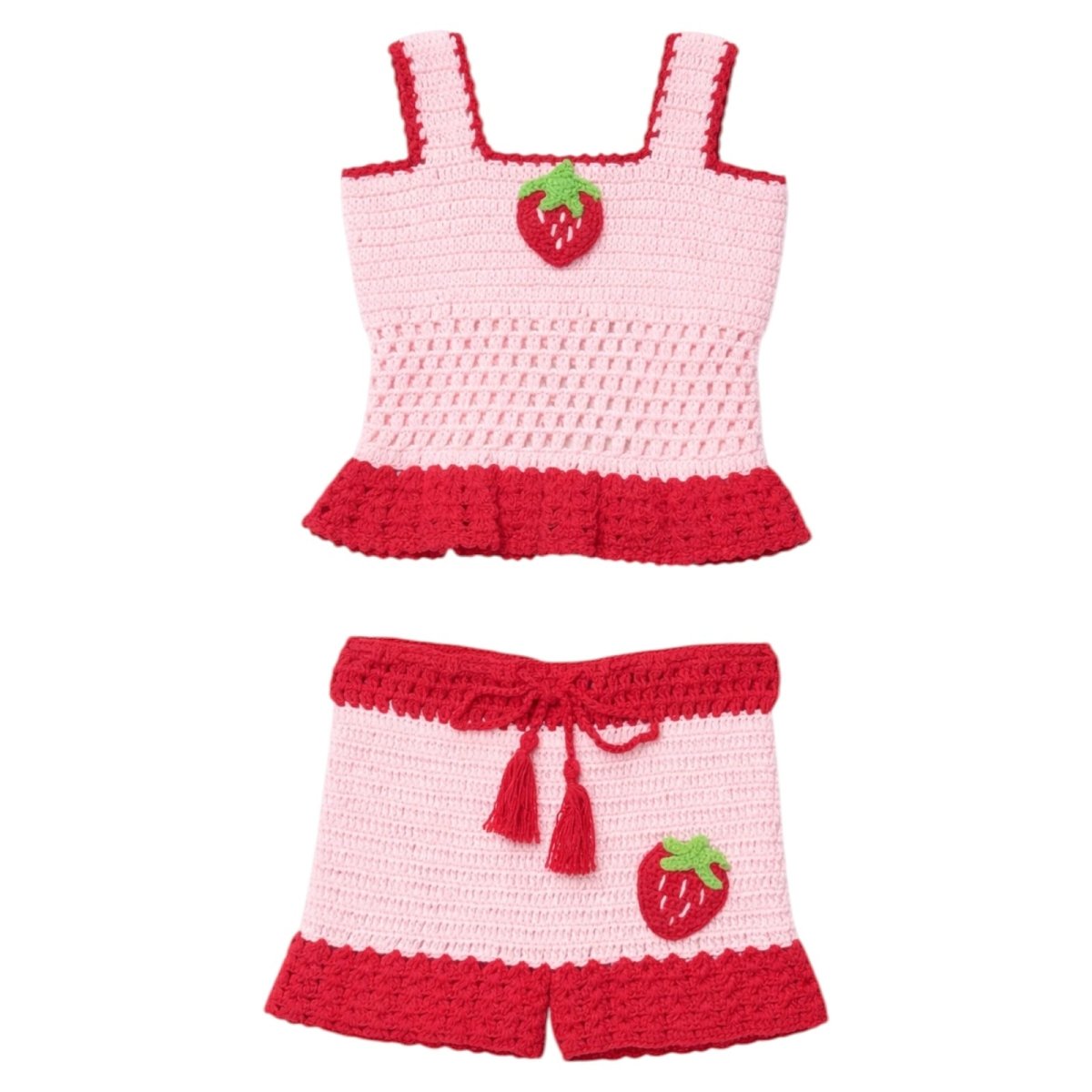 STRAWBERRY CROCHET TANK AND SHORT SET - BELA & NUNI
