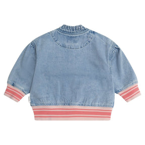 STRAWBERRY DENIM BOMBER JACKET (PREORDER) - JACKETS