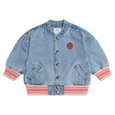 STRAWBERRY DENIM BOMBER JACKET (PREORDER) - JACKETS