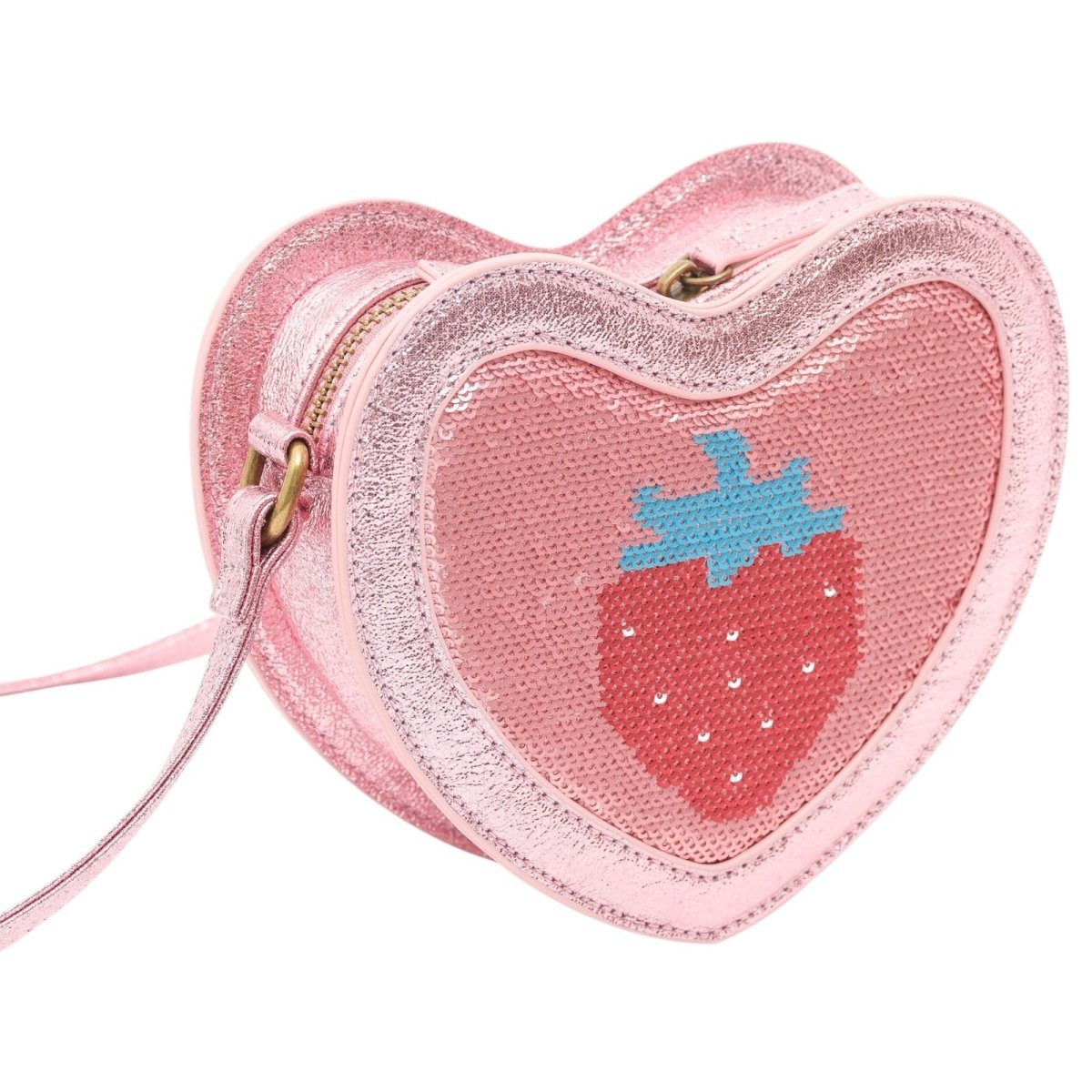 STRAWBERRY SEQUIN HEART BAG (PREORDER) - HUXBABY