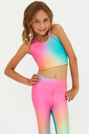 STRAWBERRY SUNSET OMBRÉ LITTLE CLEMENTINE TANK TOP - BEACH RIOT KIDS