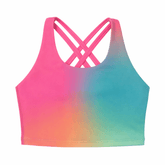 STRAWBERRY SUNSET OMBRÉ LITTLE CLEMENTINE TANK TOP - BEACH RIOT KIDS