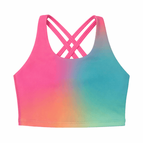 STRAWBERRY SUNSET OMBRÉ LITTLE CLEMENTINE TANK TOP - BEACH RIOT KIDS