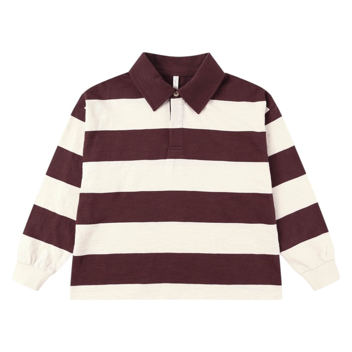 STRIPE RUGBY POLO LONG SLEEVE TOP - LONG SLEEVE TOPS