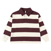 STRIPE RUGBY POLO LONG SLEEVE TOP - LONG SLEEVE TOPS