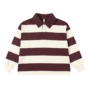 STRIPE RUGBY POLO LONG SLEEVE TOP - LONG SLEEVE TOPS