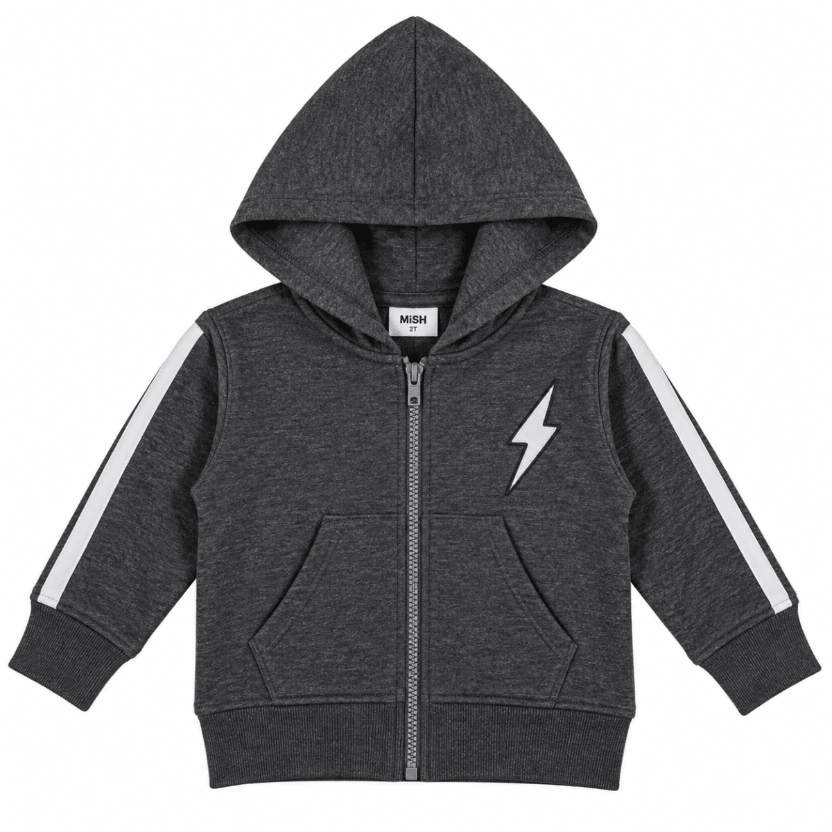 STRIPE TAPING ZIP UP HOODIE - MISH MISH