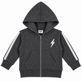 STRIPE TAPING ZIP UP HOODIE - MISH MISH
