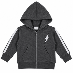 STRIPE TAPING ZIP UP HOODIE - MISH MISH