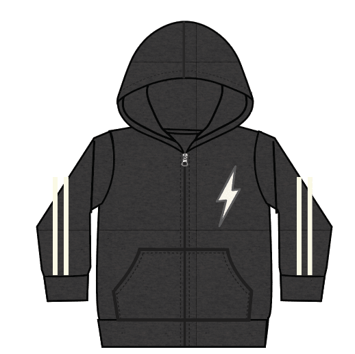 STRIPE TAPING ZIP UP HOODIE (PREORDER) - MISH MISH - HOODIES