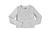 STUDDED WHITE LONG SLEEVE TOP (PREORDER) - MINI DREAMERS