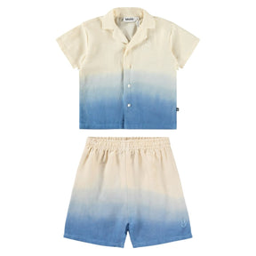 SUMMER BLUE EYOU BUTTON DOWN AND SOLAR SHORTS SET (PREORDER) - MOLO