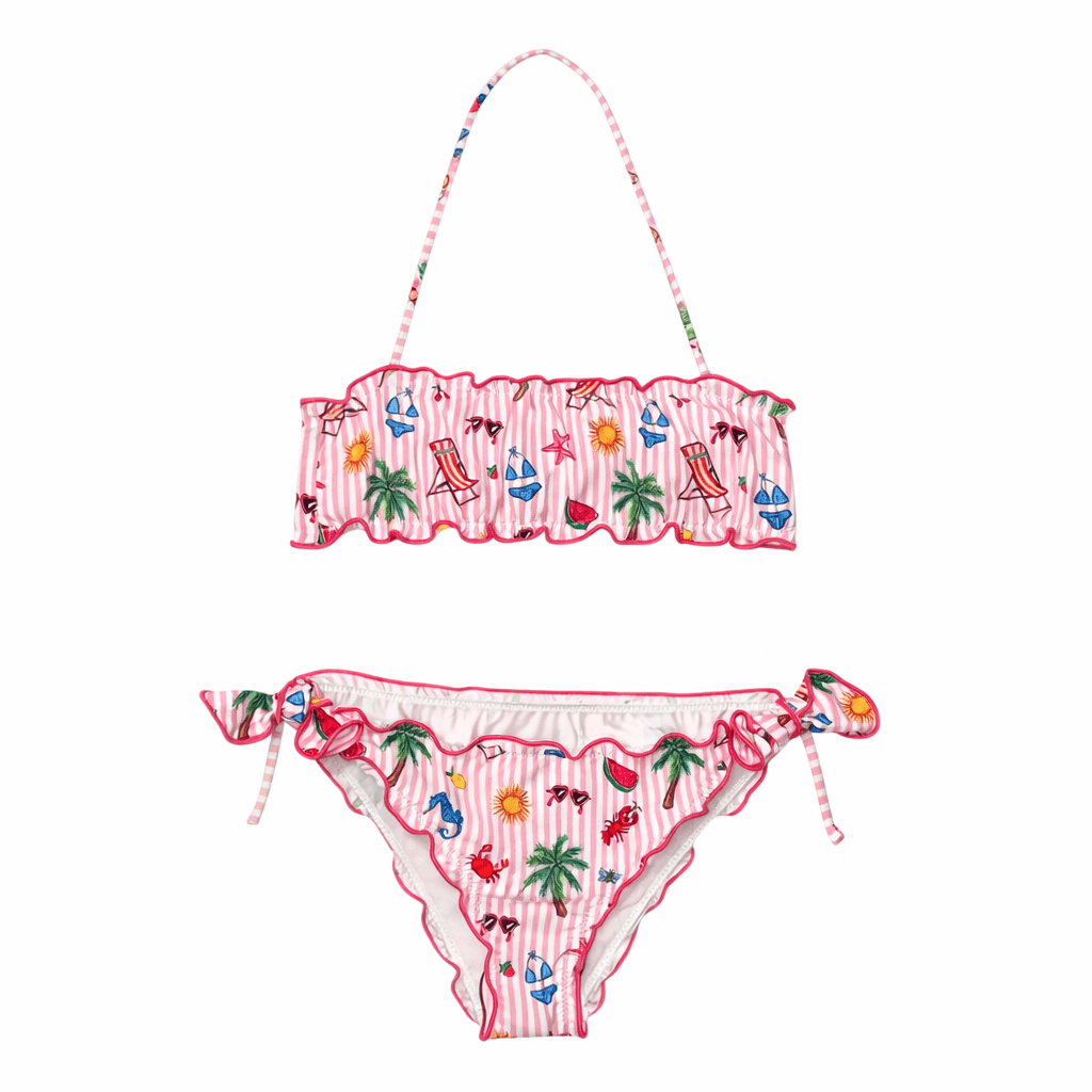 SUMMER SKETCH STRIPE EMY TWO PIECE BIKINI - MC2 SAINT BARTH KIDS