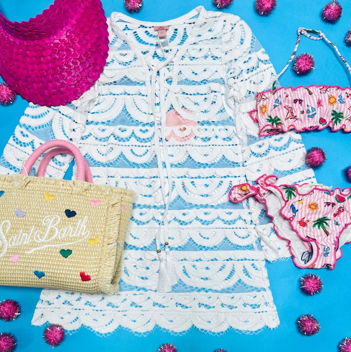 SUMMER SKETCH STRIPE EMY TWO PIECE BIKINI - MC2 SAINT BARTH KIDS