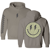 SUPERCHARGED CHECKERED SMILEY HOODIE (PREORDER) - TINY WHALES