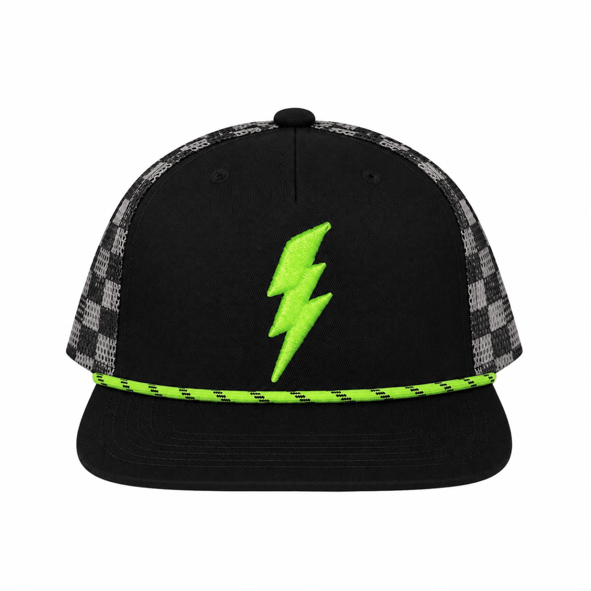 SUPERCHARGED CHECKERED TRUCKER HAT - TINY WHALES