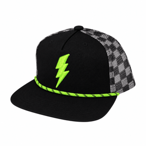 SUPERCHARGED CHECKERED TRUCKER HAT - TINY WHALES