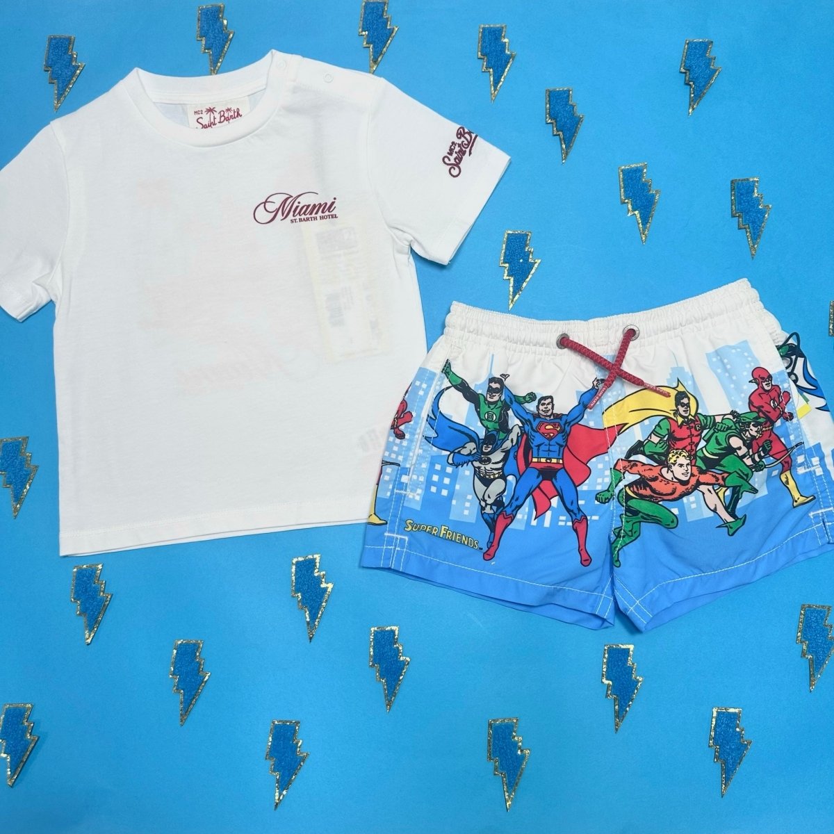 SUPERHERO FRIENDS HAITI SWIM TRUNKS - MC2 SAINT BARTH KIDS