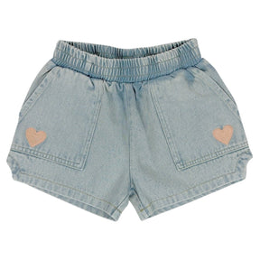 SWEETHEART DENIM SHORTS (PREORDER) - TINY WHALES
