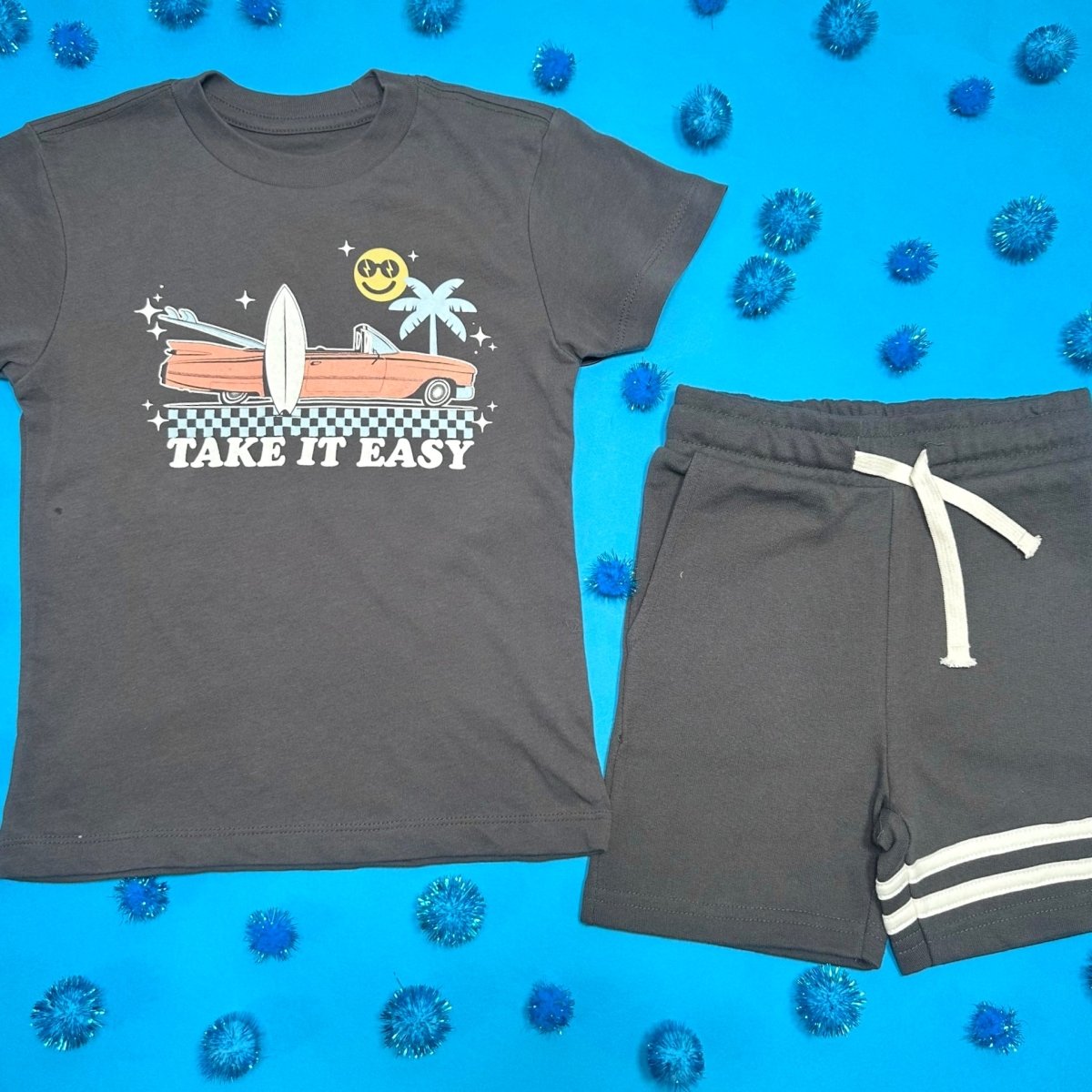 TAKE IT EASY SURF TSHIRT - TINY WHALES