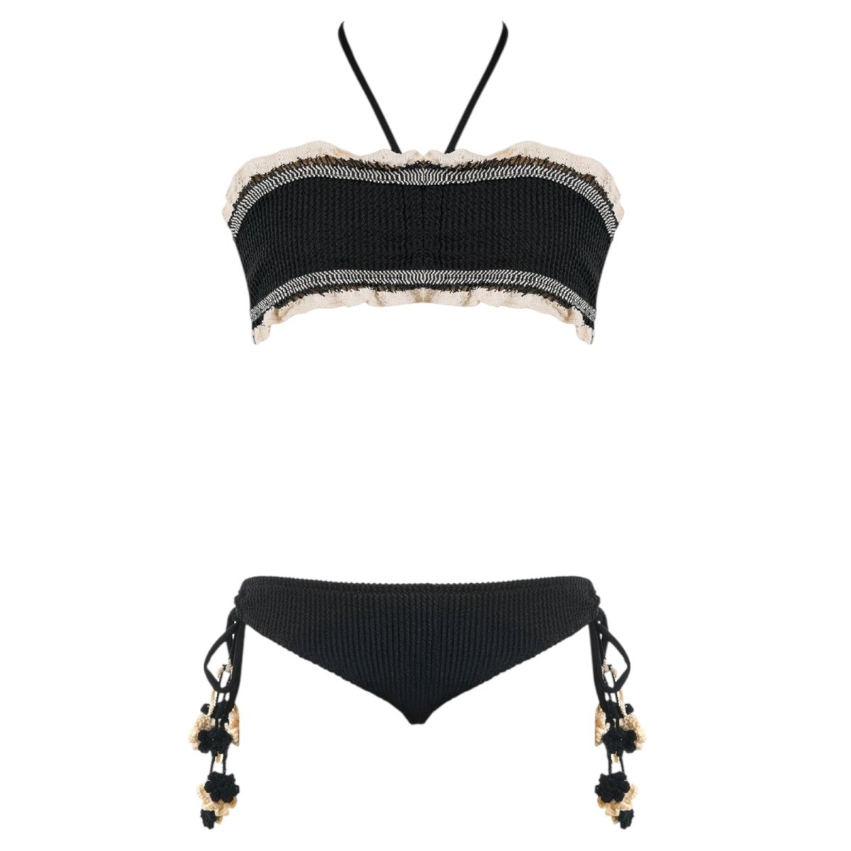 TALONI METALLIC RUFFLES TWO PIECE BIKINI - NESSI BYRD