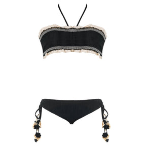 TALONI METALLIC RUFFLES TWO PIECE BIKINI - NESSI BYRD