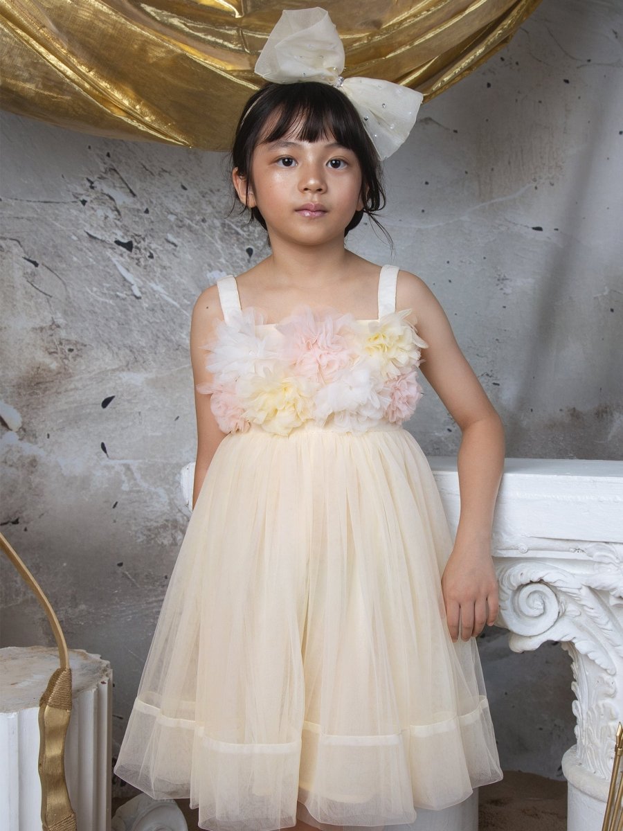 Tutu Du Monde Girl's Tide Blossom Tulle Dress, Size 2-11, Daffodil, 2-3Y, Toddler Girls Apparel Dresses