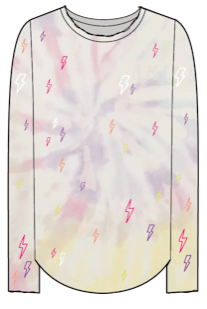 TIE DYE BOLT LONG SLEEVE TSHIRT (PREORDER) - CHASER KIDS