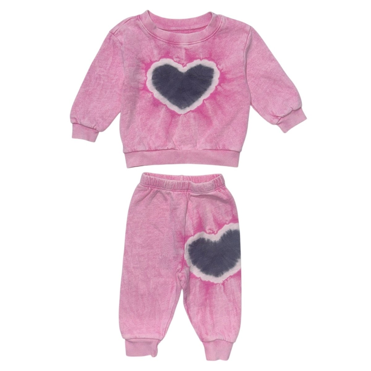 TIE DYE HEART SWEATSHIRT AND SWEATPANTS SET - CALIFORNIAN VINTAGE