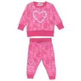 TIE DYE HEART SWEATSHIRT AND SWEATPANTS SET - SET