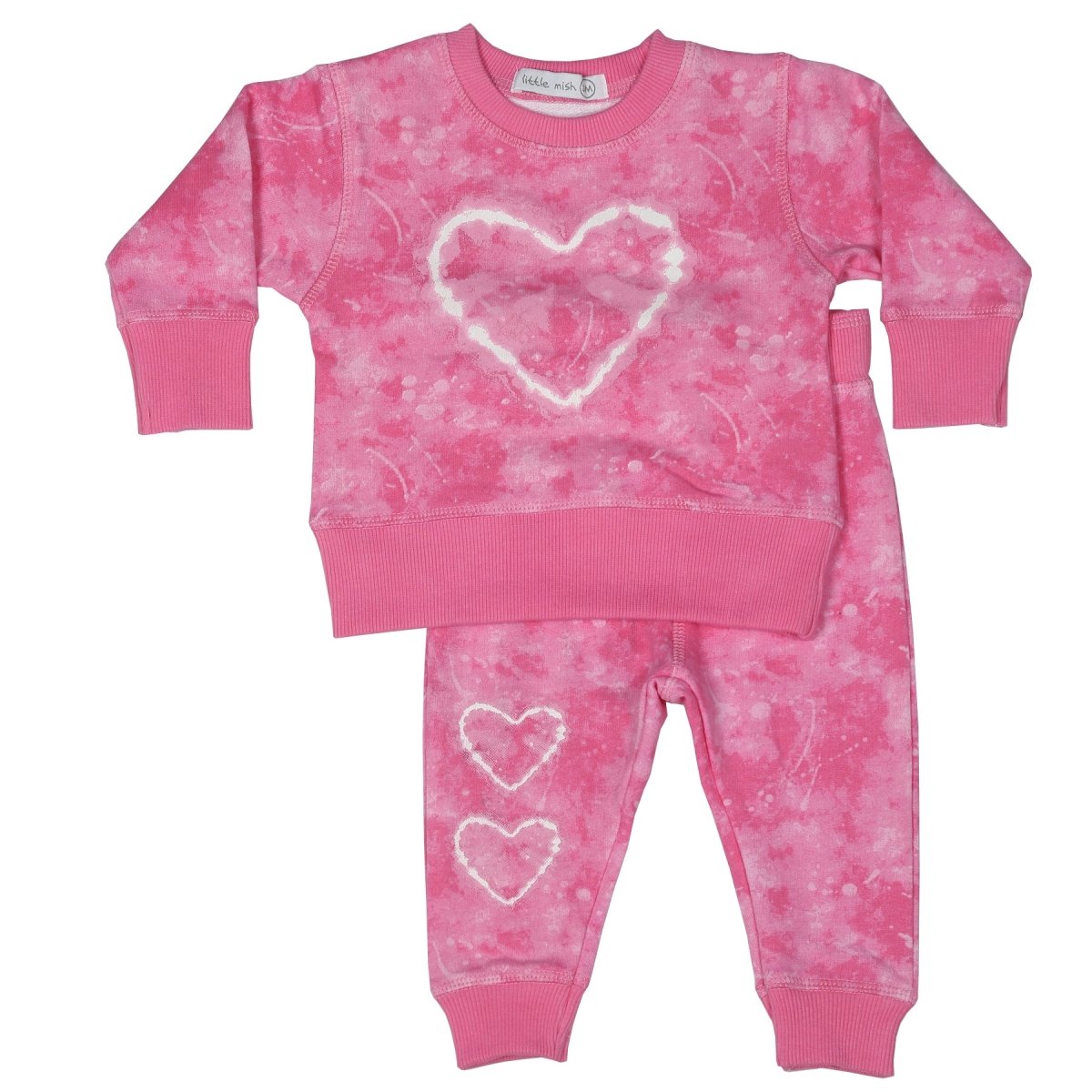 TIE DYE HEART SWEATSHIRT AND SWEATPANTS SET (PREORDER) - SET