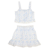 TIFFANY FLORAL BOW TOP AND SKIRT SET - MINI DREAMERS
