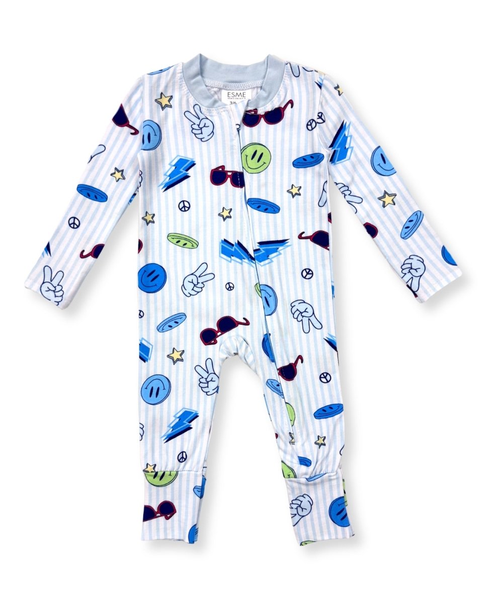 TOMMY ICONS & EMOJIS ZIP FOOTIE (PREORDER) - ESME