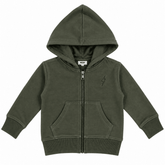 TONAL BOLT SOLID ZIP UP HOODIE - MISH MISH