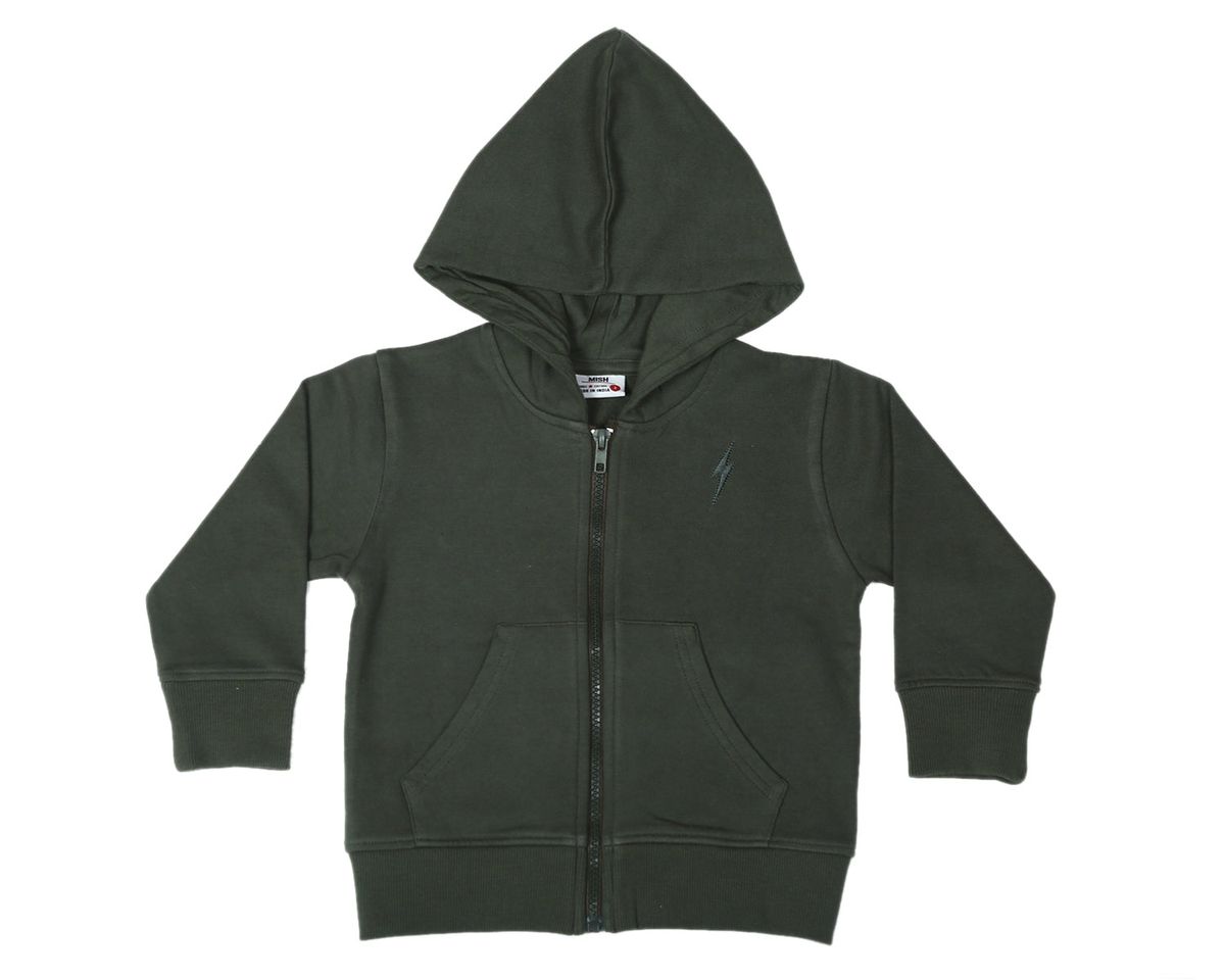 TONAL BOLT SOLID ZIP UP HOODIE (PREORDER) - MISH MISH - HOODIES