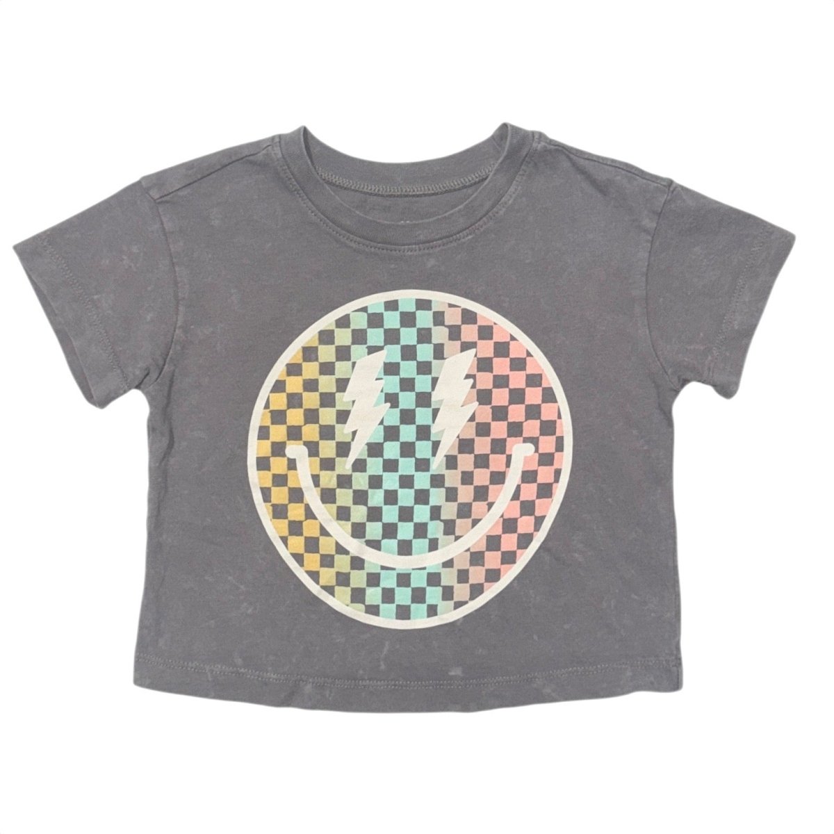 TOTALLY CHILL CHECKERED SMILEY TSHIRT - SHORT SLEEVE TOPS